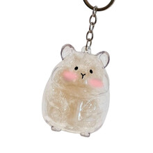 Hamster Shaped Memorial Keychain Pet Hair Storage-pattern 1