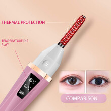 Eyelash Styler: Heated Curler For Women, Ergonomic Curved Comb Design With Tubular Nickel-Chromium Alloy, Compact Design For Portability And Perfect