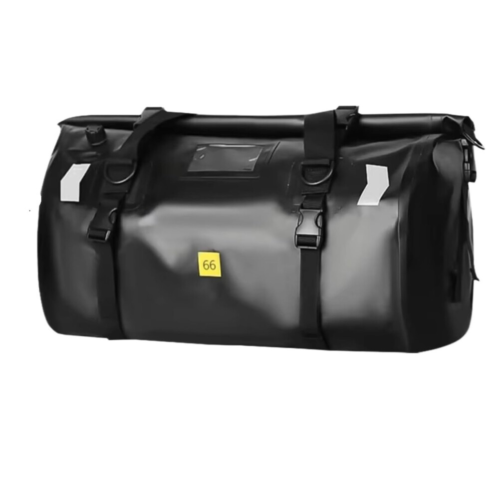 Motorcycle Tail Bag 66L Large Capacity Waterproof Seamless Design Rear Seat Saddlebag Black 9001264951269