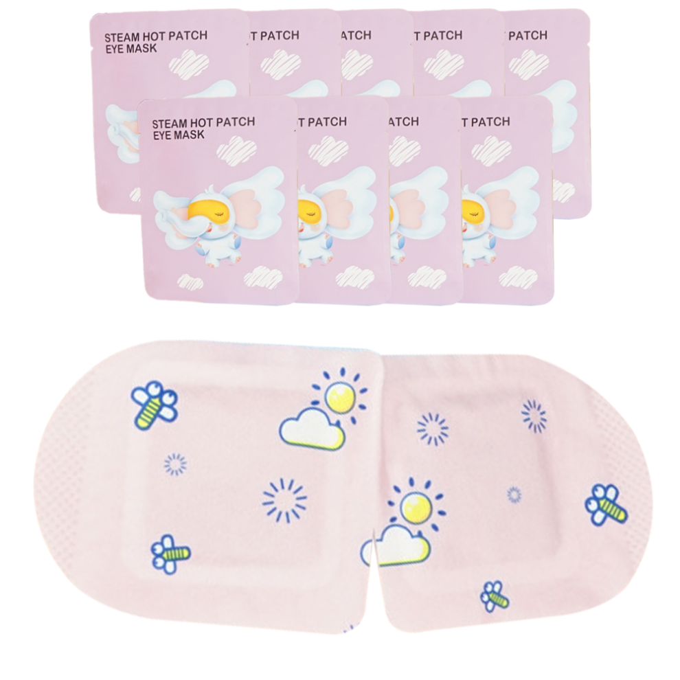 Adhesive Eye Patches, Hydrating Eye Care Self-Heating Temperature Control Disposable Steam Eye Mask for Dry Eyes Relief and Promotes Blood Circulation
