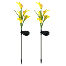 Luci solari da giardino luminose, impermeabili IP65, lampada da paesaggio, steli e foglie regolabili a energia solare, giglio multicolore,