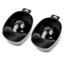 2 Pack Black Manicure Soaking Bowl Set – Salon Quality Hand Soak for Nail Art Treatment