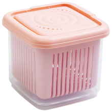 Food Storage Containers, Fresh Produce Saver with Double-layer Drain, Ventilated, Sealed Environment, Refrigerator Organizer Bins, Refrigerator Friend