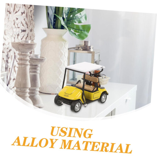 Diecast Golf Cart Model Pullback Action Mini Alloy Figurine Desk Decor Yellow 1