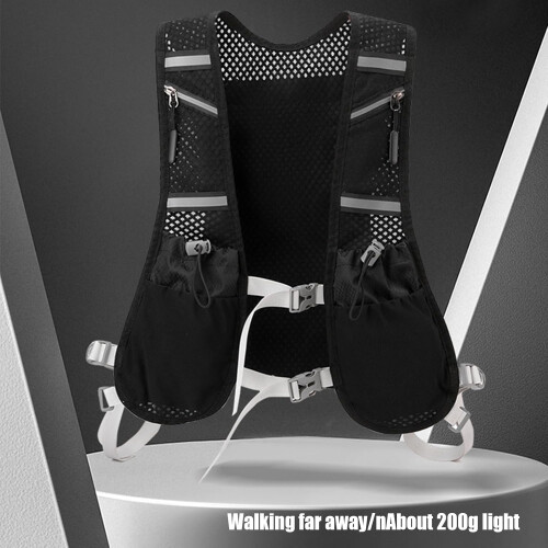 Hydration Vest For Men Running Gear Reflective Adjustable Pack Lightweight Water Backpack Soft Flask Pocket 2