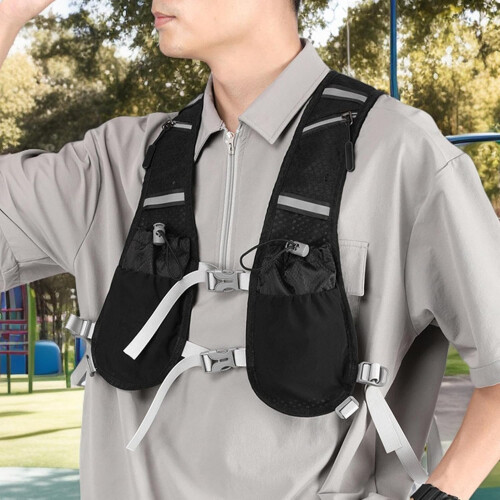 Hydration Vest For Men Running Gear Reflective Adjustable Pack Lightweight Water Backpack Soft Flask Pocket 1