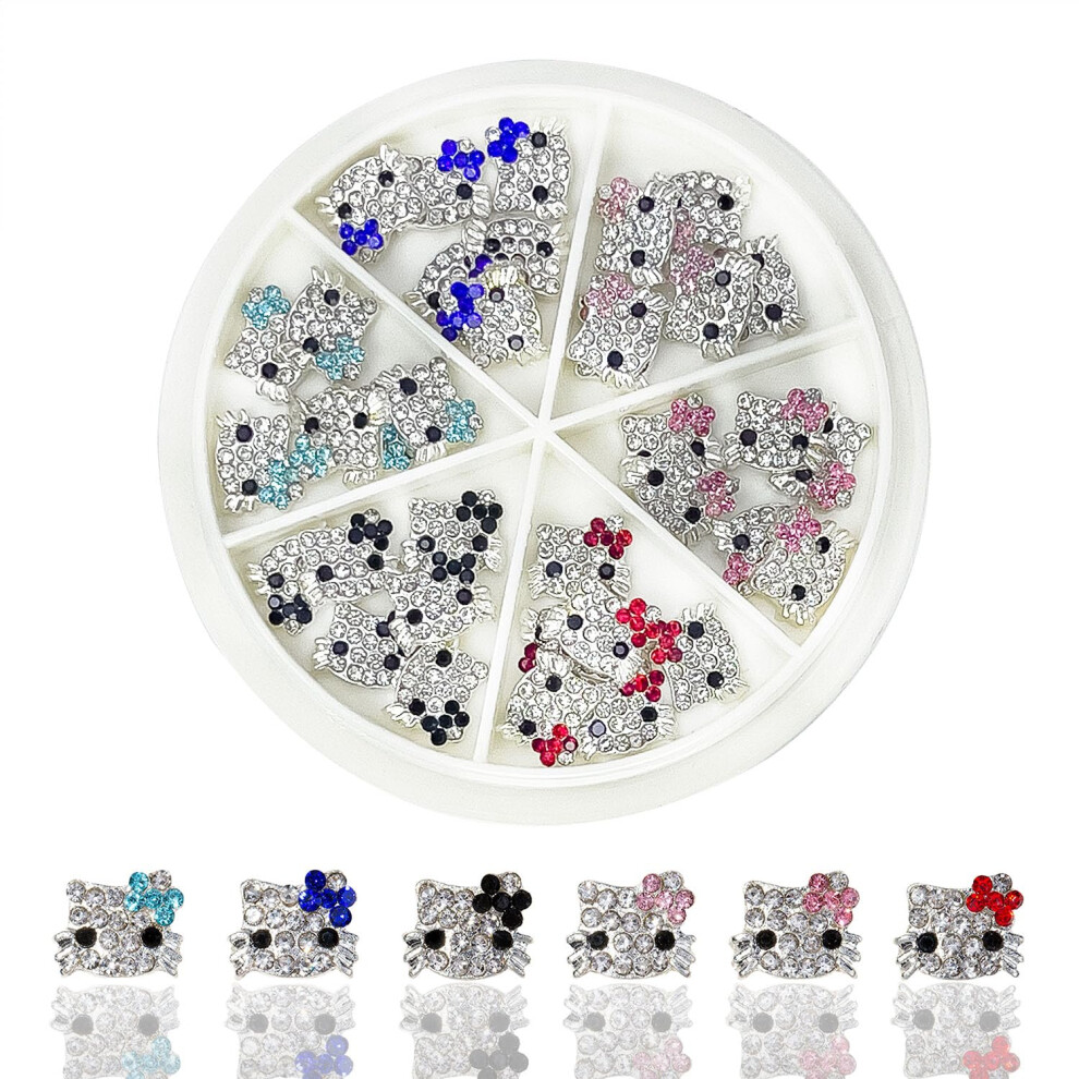 36PCS Kawaii Nail Art Charms Set, Cute 3D Cartoon Rhinestone Decorations for DIY Crafts