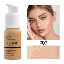 Flytande foundation för makeup, oljekontroll, långvarig, vattenfast, heltäckande foundation, matt finish, krämig textur för kvinnor, felfri