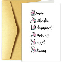 Funny Badass Encouragement Card For Women Floral Affirmation Card Support Card Job Card Graduation Card