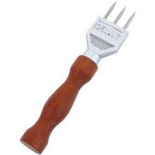 Stainless Steel Ice Chisel and Crusher with Ergonomic Wooden Handle for Smooth Ice Breaking