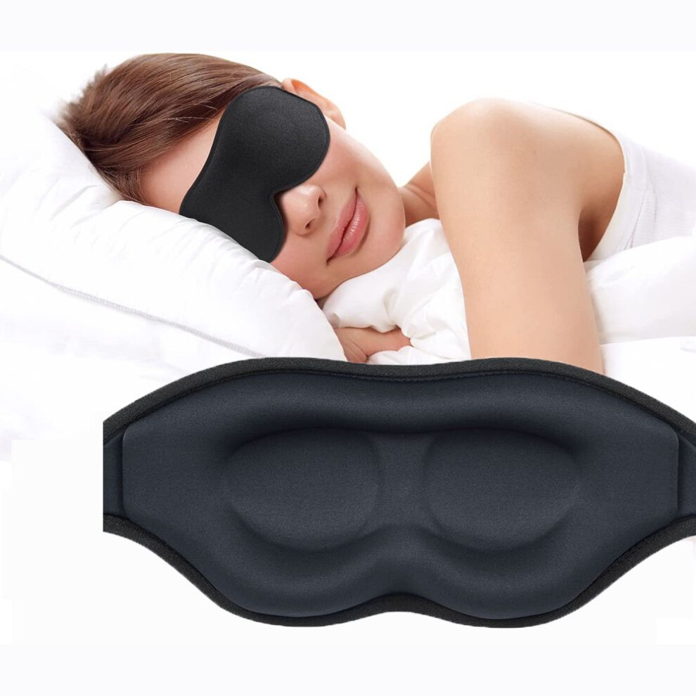 Light Dreams Embrace, Sleep Mask With 3D Deep Cup, Memory Foam Ensures Zero Eye Pressure, Blocking Design, Adjustable Strap For Custom Fit, Soft &