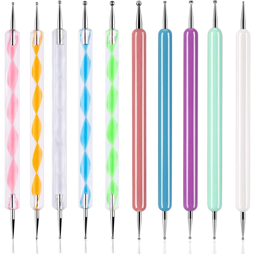 10Pcs Nail Art Dotting Tools Set DoubleEnded Ball Stylus Multiple Sizes for Clay and Mandala Painting