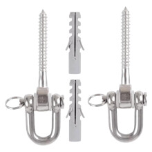 Hammock Chair Swing Hooks Heavy Duty Stainless Steel 180 Swivel Ceiling Hangers with Screws for Indoor Outdoor Porch Swing 123mm Silver