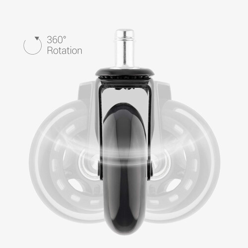 Office Chair Caster Wheels Replacement Set, Silent Operation On All Floors, Polyurethane Material For Scratch Protection, Easy Assembly Without Tools 1