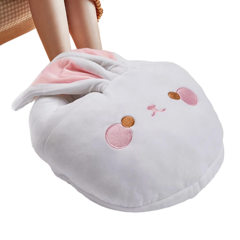 Electric Heated Foot Warmer USB Powered Under Desk Cartoon Shoes Rabbit Design For Adults Kids Dorm Office Home