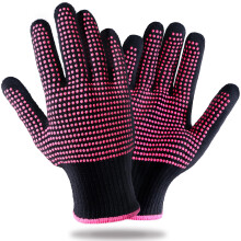 2 Pcs Heat Resistant Gloves with AntiSlip Silicone Bumps for Hair Styling Curling and Flat Iron Rose Red