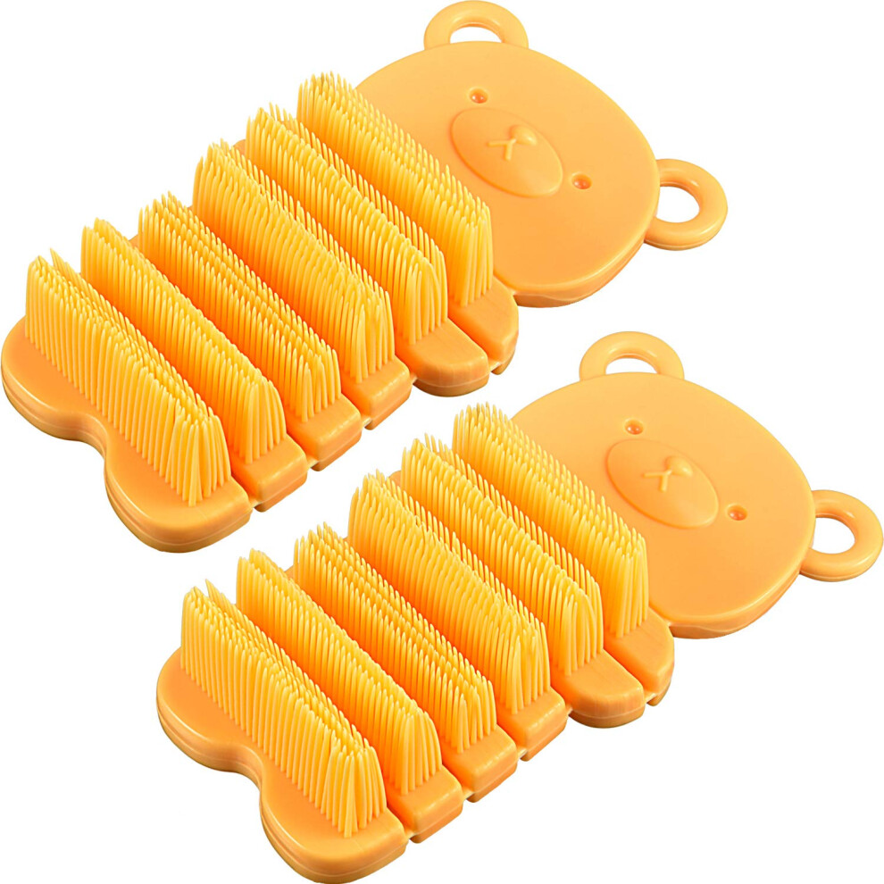 2 Pack Kids Nail Brush with Soft Gentle Bristles, Cute Bear Design Children's Fingernail Scrubber