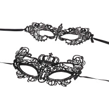 Schwarze Gesichtsmaske aus Spitze, 2er-Pack schwarze Spitzenmasken für Damen, Masken für Paare auf Maskenbällen, sexy venezianische