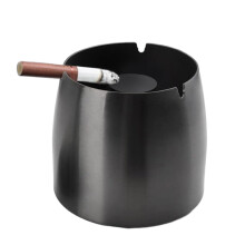 Elegant udendørs askebæger, vindtæt askebæger i rustfrit stål med lågdesign for stor kapacitet, skridsikker måtte sikrer stabilitet i hjem og