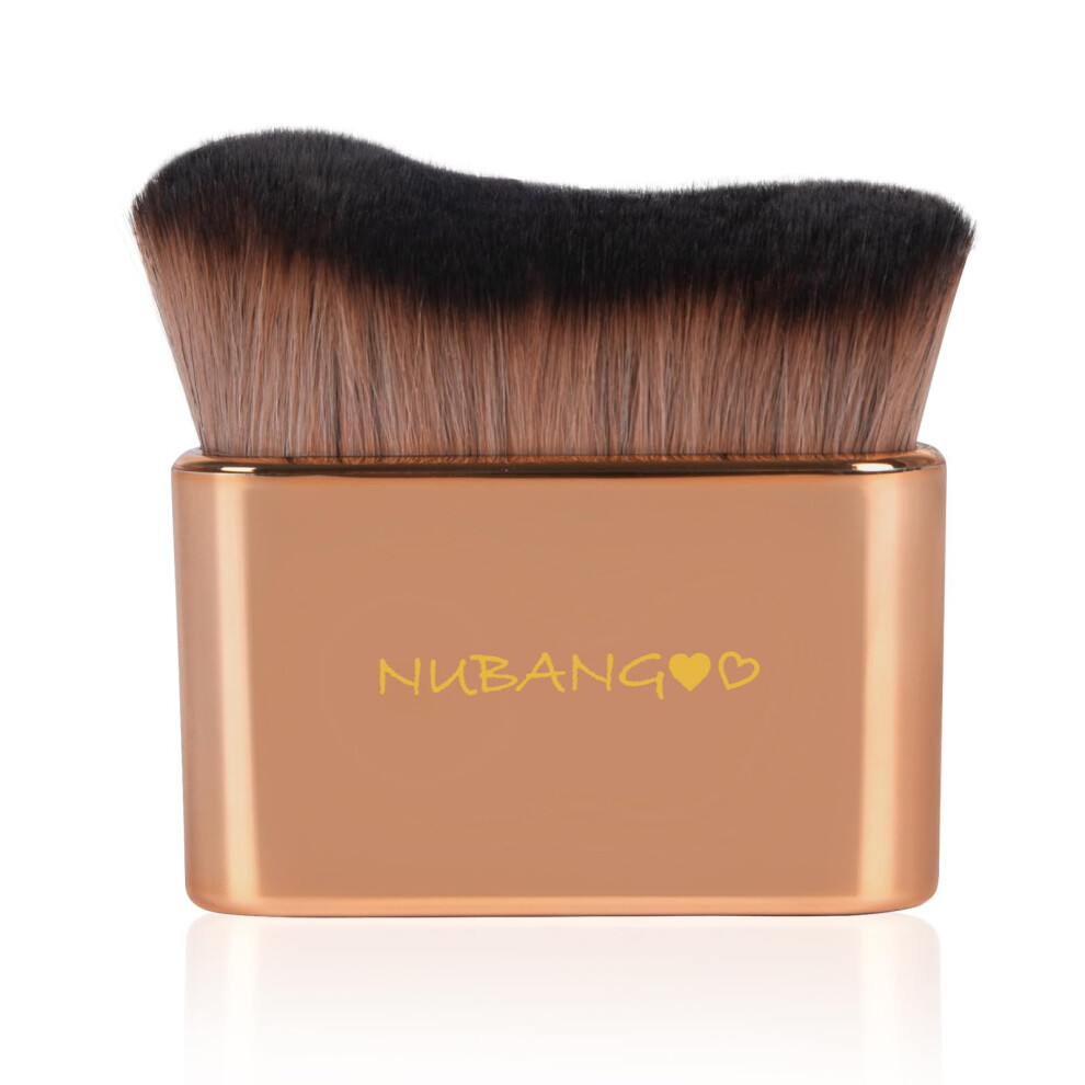 Cream/Pink/Gold Professional Kabuki Foundation Brush For Flawless Makeup, Soft Bristles For Liquid Powder,