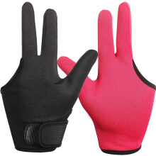 2 Pcs Heat Resistant Gloves for Hair Styling, ThreeFinger Heat Protection with Adjustable Strap, Black and Rose Red