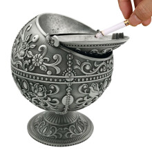 Dragon Legacy : Cendrier sphérique avec couvercle, en alliage de zinc vintage, motif estampé à la main, pour la décoration de la maison et des