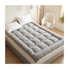 Extra Thick Lamb Wool Mattress Topper Full Size Light Gray – Warm Breathable Comfort with Secure Straps