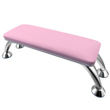 Nail Arm Rest for Nail Tech with Table Mat, Ergonomic Hand Support, Soft Padding, Pink
