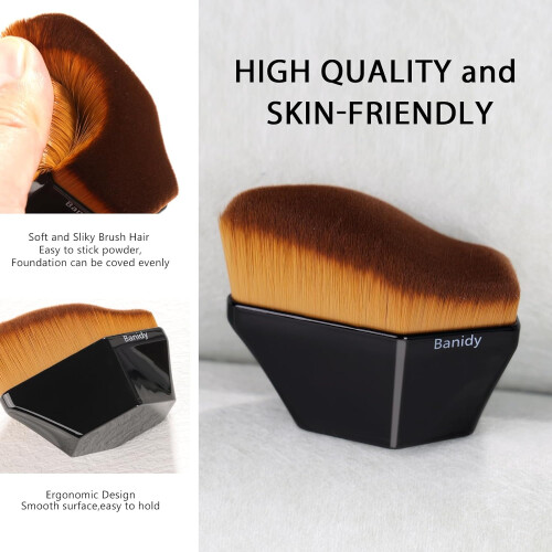Foundation Brush for Liquid and Powder with Protective Case, Hexagon Handle Makeup Brush 1
