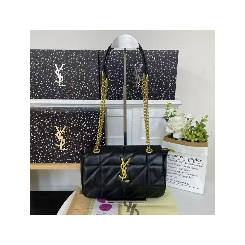 (Black) Fashionable and Versatile Shoulder Crossbody Bag Handbag-Full Package