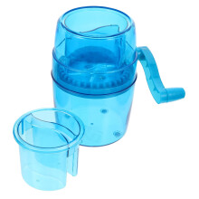 Manual Ice Crusher with Easy Hand Crank for Smoothies and Bar Use, Durable Blue Design