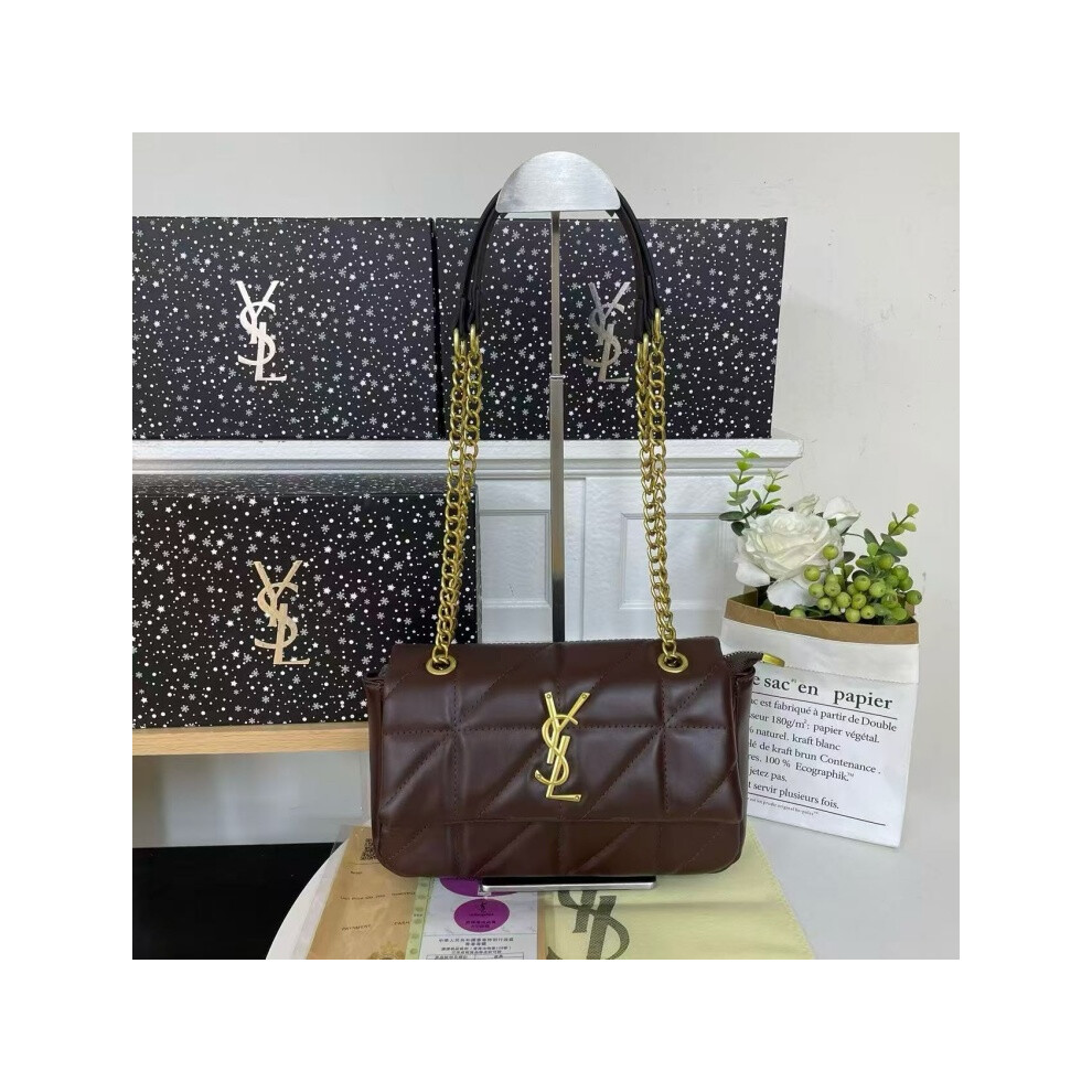 (Coffee color) Fashionable and Versatile Shoulder Crossbody Bag Handbag-Full Package