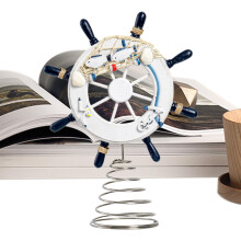 Nautical Wheel 11in Vintage Wooden Boat Steering Wheel Wall Decor for Coastal Room