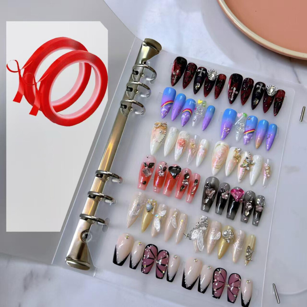 Press On Nail Storage Binder A5 with Clear Display Pages and Secure DoubleSided Adhesive