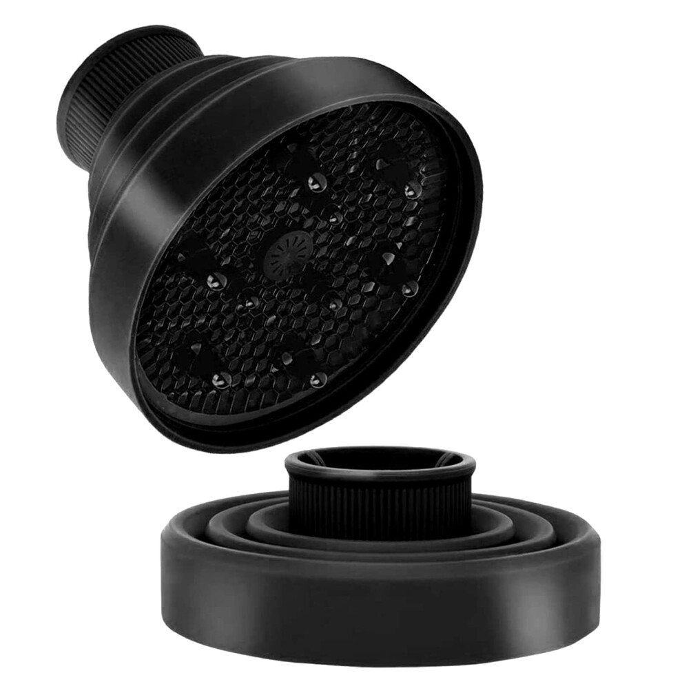 Collapsible Universal Silicone Hair Dryer Diffuser for Curly Hair with Even Heat Distribution