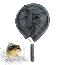 Short Handle Fishing Net 18.5Inch Portable WearResistant Net FishFriendly Mesh Catfish Net