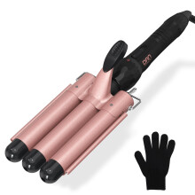 Triple Barrel Curling Iron 1 Inch Ceramic Hair Waver for Beach Waves, Fast Heat Dual Voltage