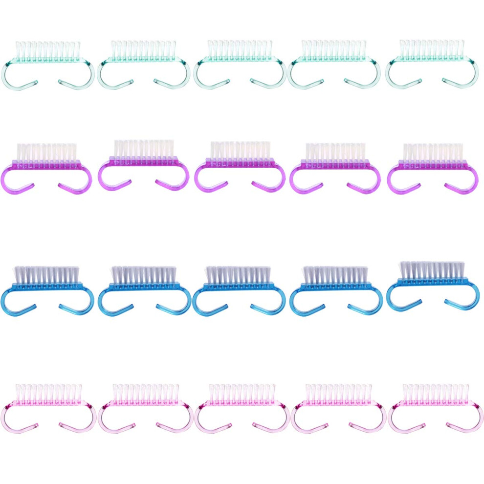 20 Pack Nail Brush Set with Ergonomic Handle Grip, Soft Bristles for Hand and Foot Cleaning
