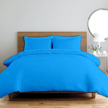 Egyptian Cotton Super King Duvet Cover Set with Pillowcases, Breathable Waffle Texture, Zipper Closure