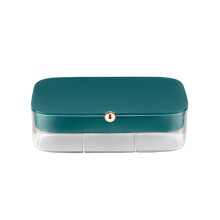 Compact Jewelry Box, ABS Plastic Storage Case with Removable Grids for Necklaces, Bracelets, Earrings, and More