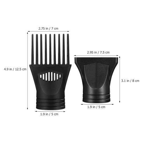 2Pcs Universal Hair Dryer Comb Attachment and Diffuser, Heat Resistant Volumizing Styling Tool 2