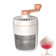 Manual Ice Crusher with Stainless Steel Blades, Detachable Handheld Ice Shaver for Drinks and Home