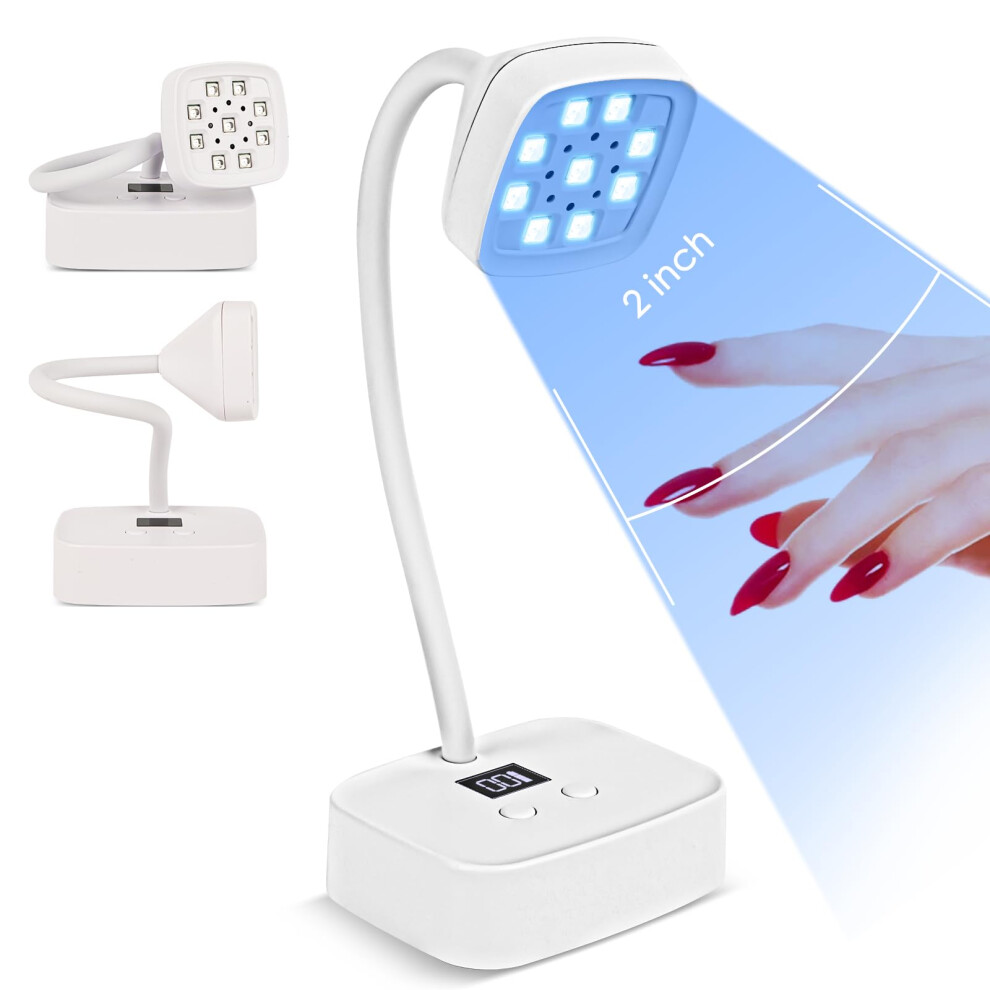 Light Rechargeable Uv Nail Lamp With Auto Sensor, 360 Rotatable Gel Nail Dryer, Dual Timer Modes 27W