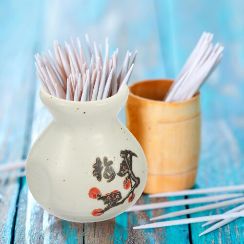 Ceramic Toothpick Holder Japanese Style Decorative Porcelain Container for Dining Table Storage 1
