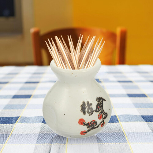 Ceramic Toothpick Holder Japanese Style Decorative Porcelain Container for Dining Table Storage 2