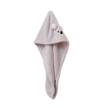 Hair Drying Towel with Button, QuickDry Microfiber Turban, Super Absorbent Koala Design Cap