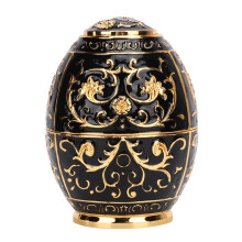 Rotating Toothpick Dispenser with OnePress Access, Vintage Egg Shaped 3D HandPainted Holder for Home Kitchen Hotel