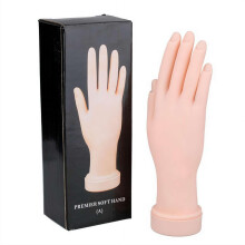 Practice Hand for Acrylic Nails with Realistic Silicone Texture, Flexible Adjustable Fingers, 8.97in Manicure Training Hand for Beginners