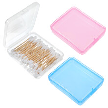 Cotton Pad Holder Travel Cosmetic Organizer Set with Transparent Lid for Swabs Sponges Floss