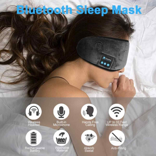 Στήριγμα κεφαλής ύπνου Bluetooth5.0 με στερεοφωνικό υψηλής πιστότητας, άνετο και 1